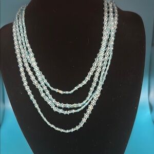 Elegant Blue Beaded Necklace